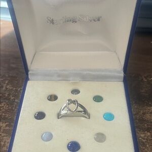 Sterling Silver interchangeable gemstone Ring